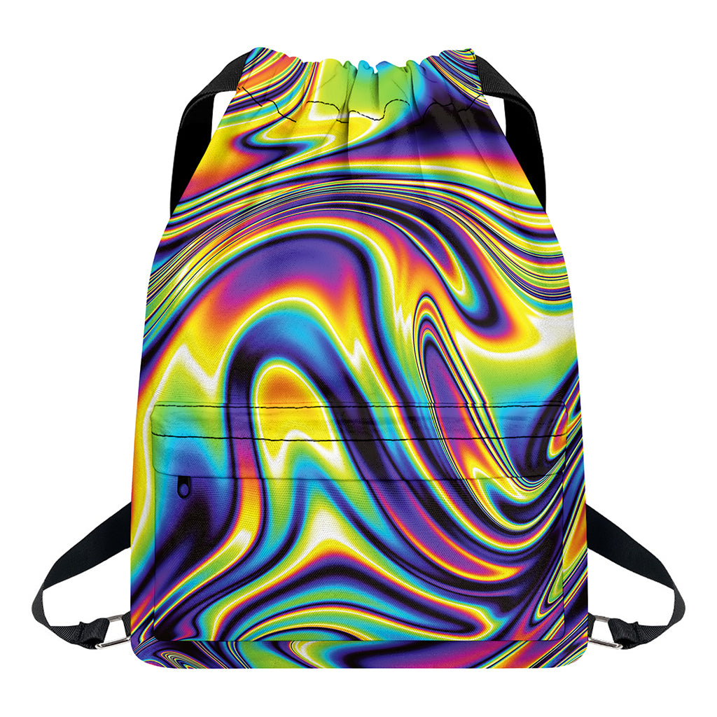 Psychedelic Gradient Print Drawstring Backpack