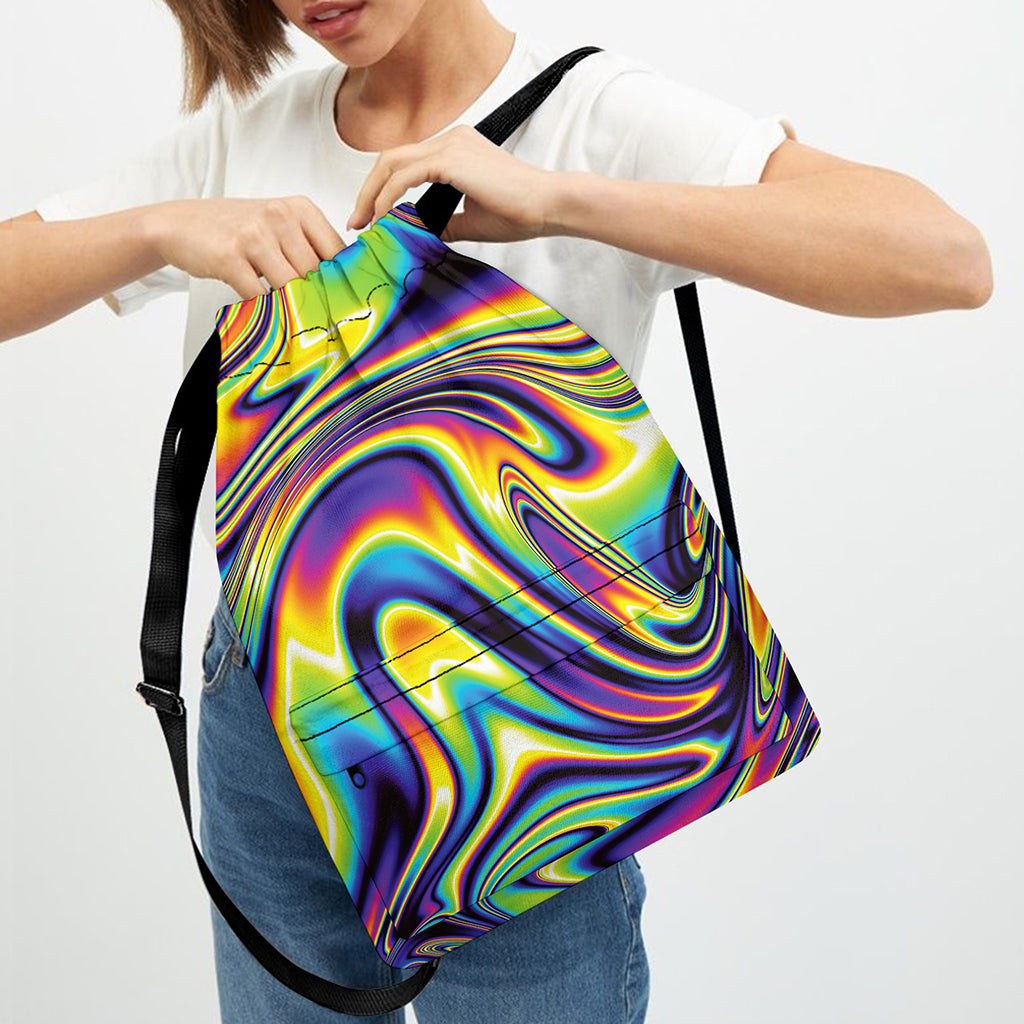 Psychedelic Gradient Print Drawstring Backpack
