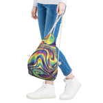 Psychedelic Gradient Print Drawstring Bag