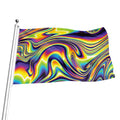 Psychedelic Gradient Print Flag