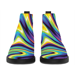 Psychedelic Gradient Print Flat Ankle Boots