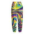 Psychedelic Gradient Print Fleece Lined Knit Pants