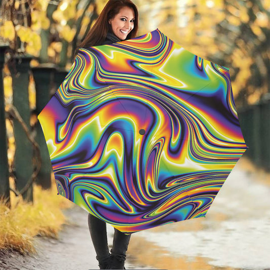 Psychedelic Gradient Print Foldable Umbrella