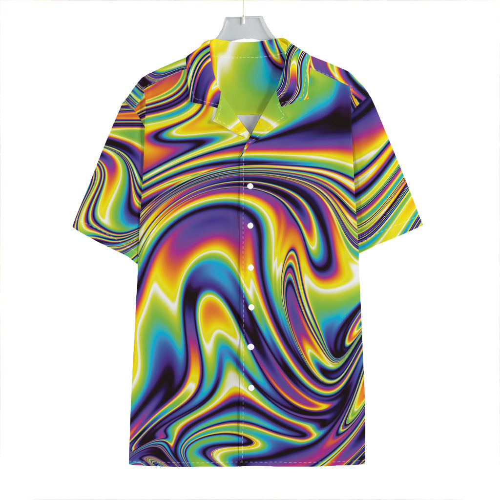 Psychedelic Gradient Print Hawaiian Shirt