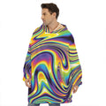 Psychedelic Gradient Print Hoodie Blanket
