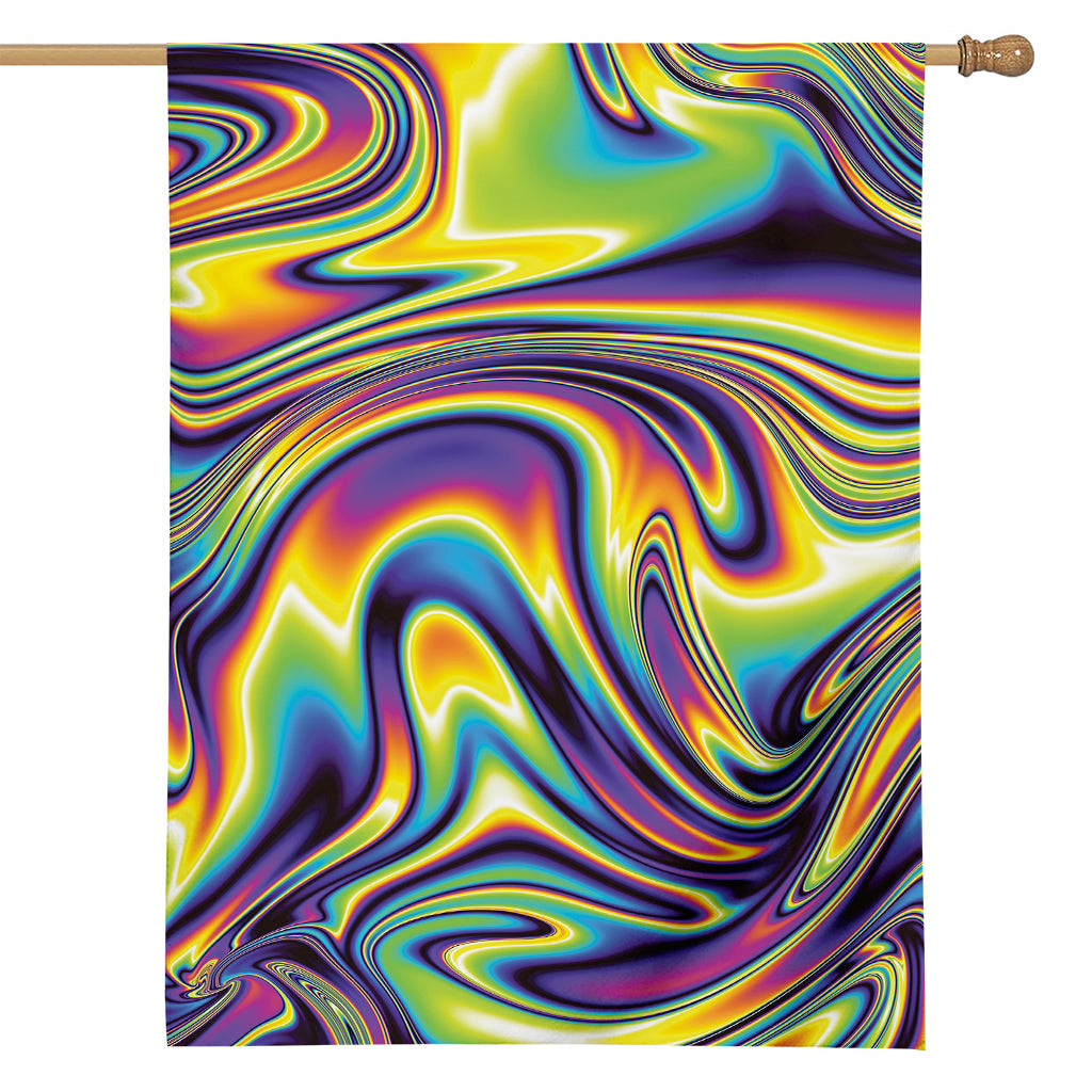 Psychedelic Gradient Print House Flag