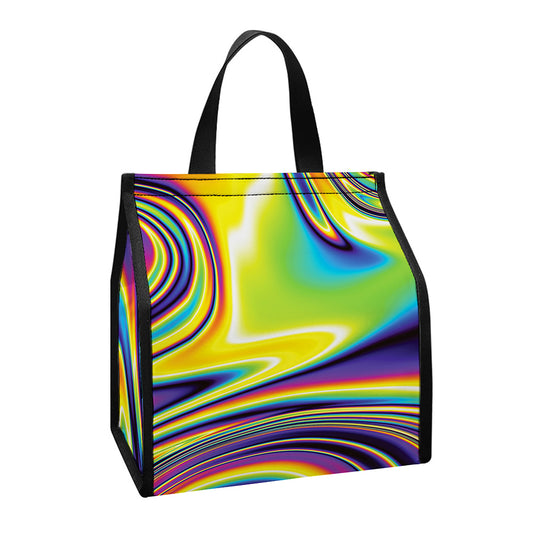 Psychedelic Gradient Print Insulated Lunch Tote
