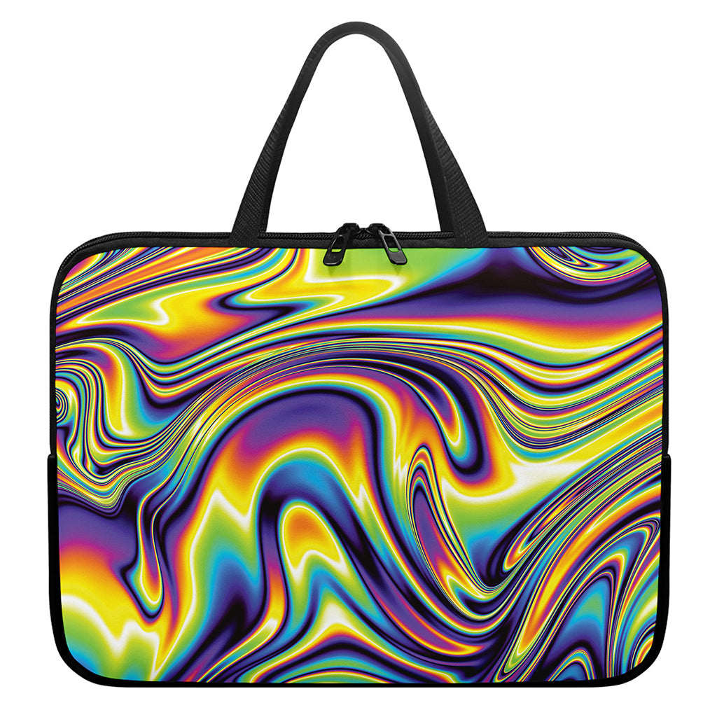 Psychedelic Gradient Print Laptop Sleeve With Handle