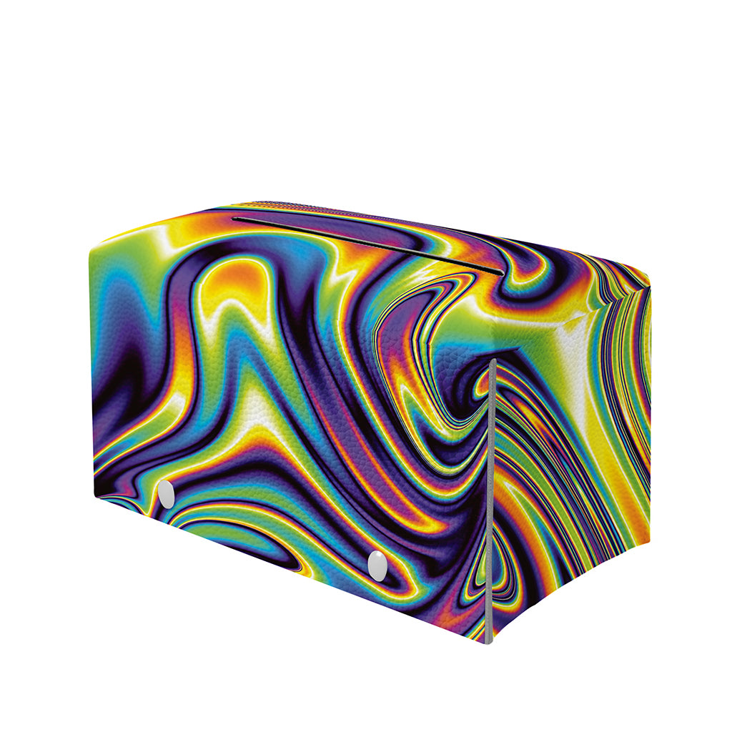 Psychedelic Gradient Print Leather Tissue Box Cover