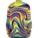 Psychedelic Gradient Print Long Sleeve Baseball Jersey