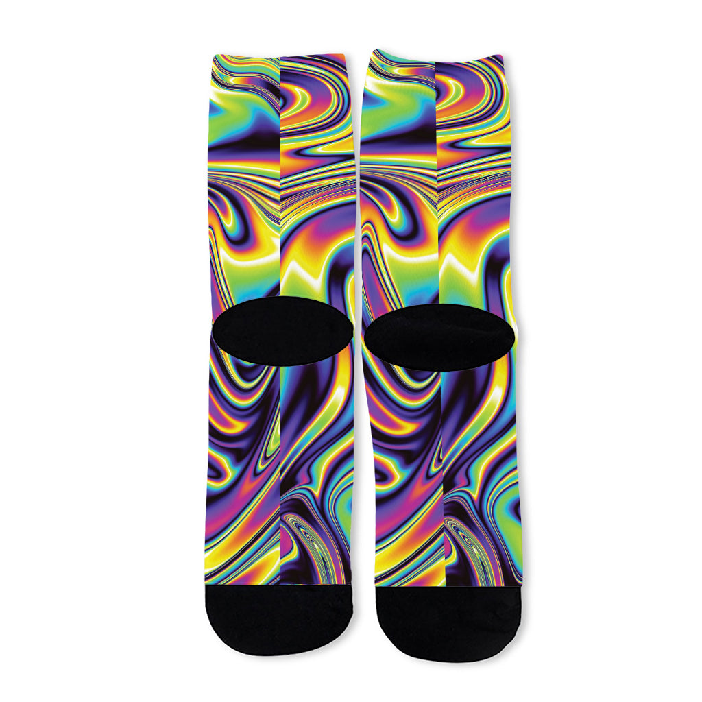 Psychedelic Gradient Print Long Socks