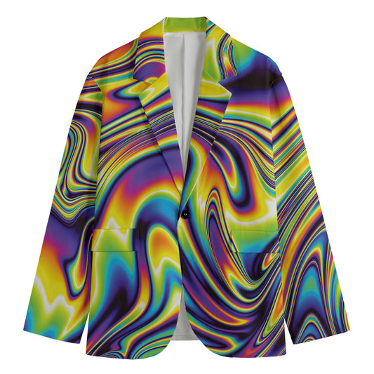 Psychedelic Gradient Print Men's Blazer
