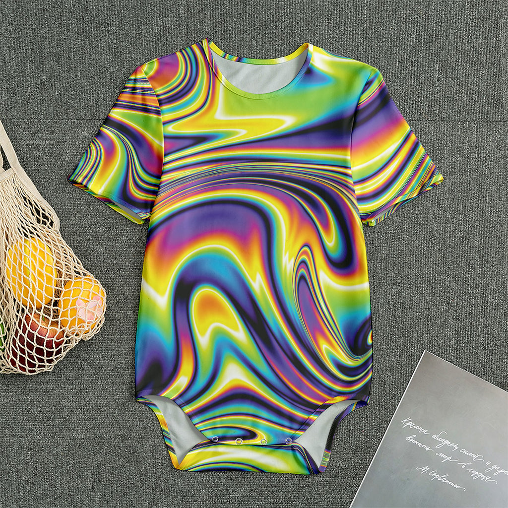 Psychedelic Gradient Print Men's Bodysuit