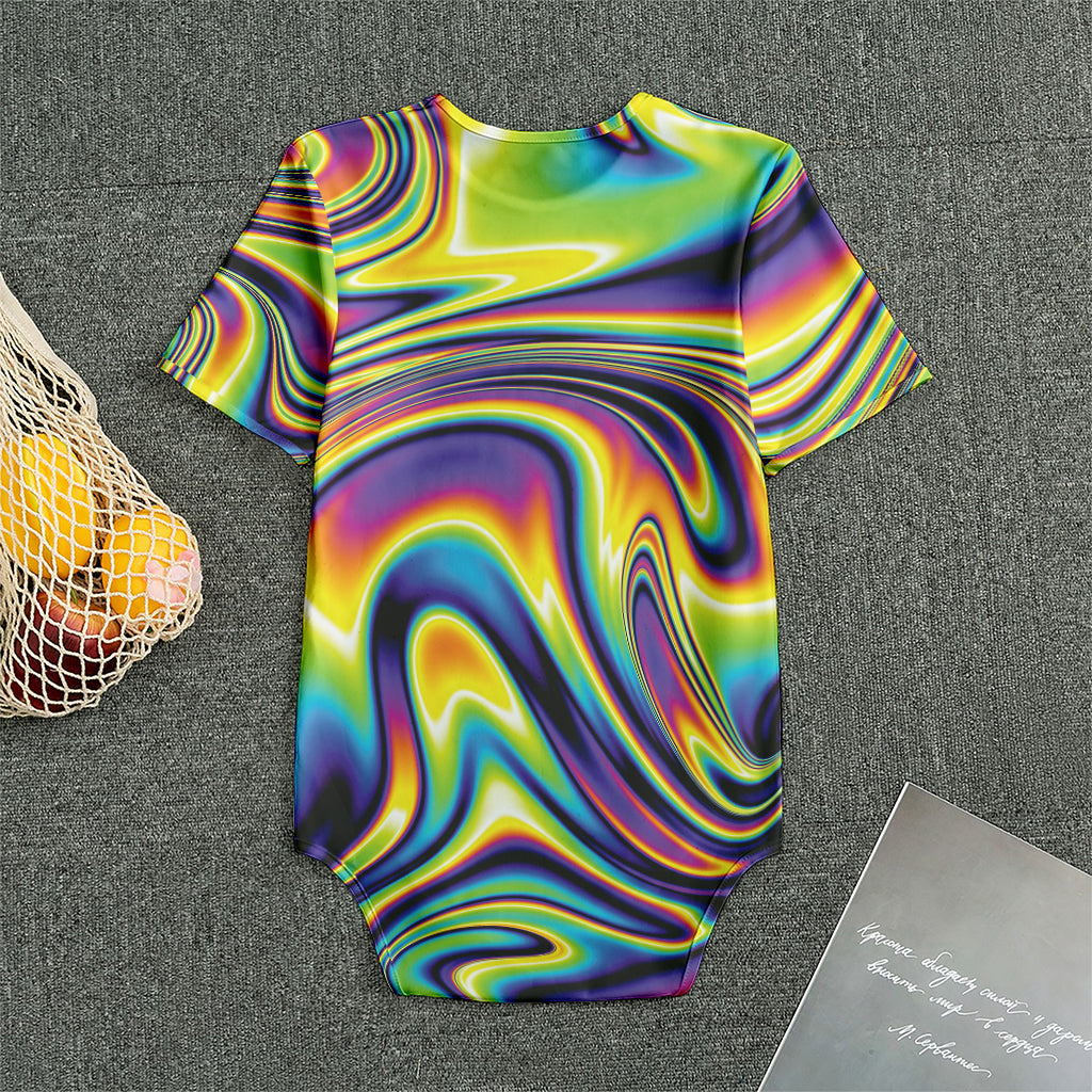 Psychedelic Gradient Print Men's Bodysuit