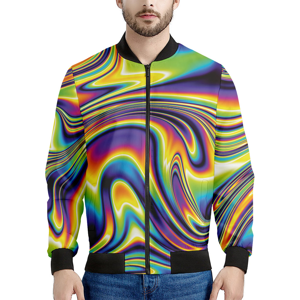 Psychedelic Gradient Print Men's Bomber Jacket