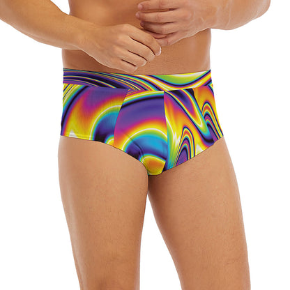 Psychedelic Gradient Print Men's Briefs