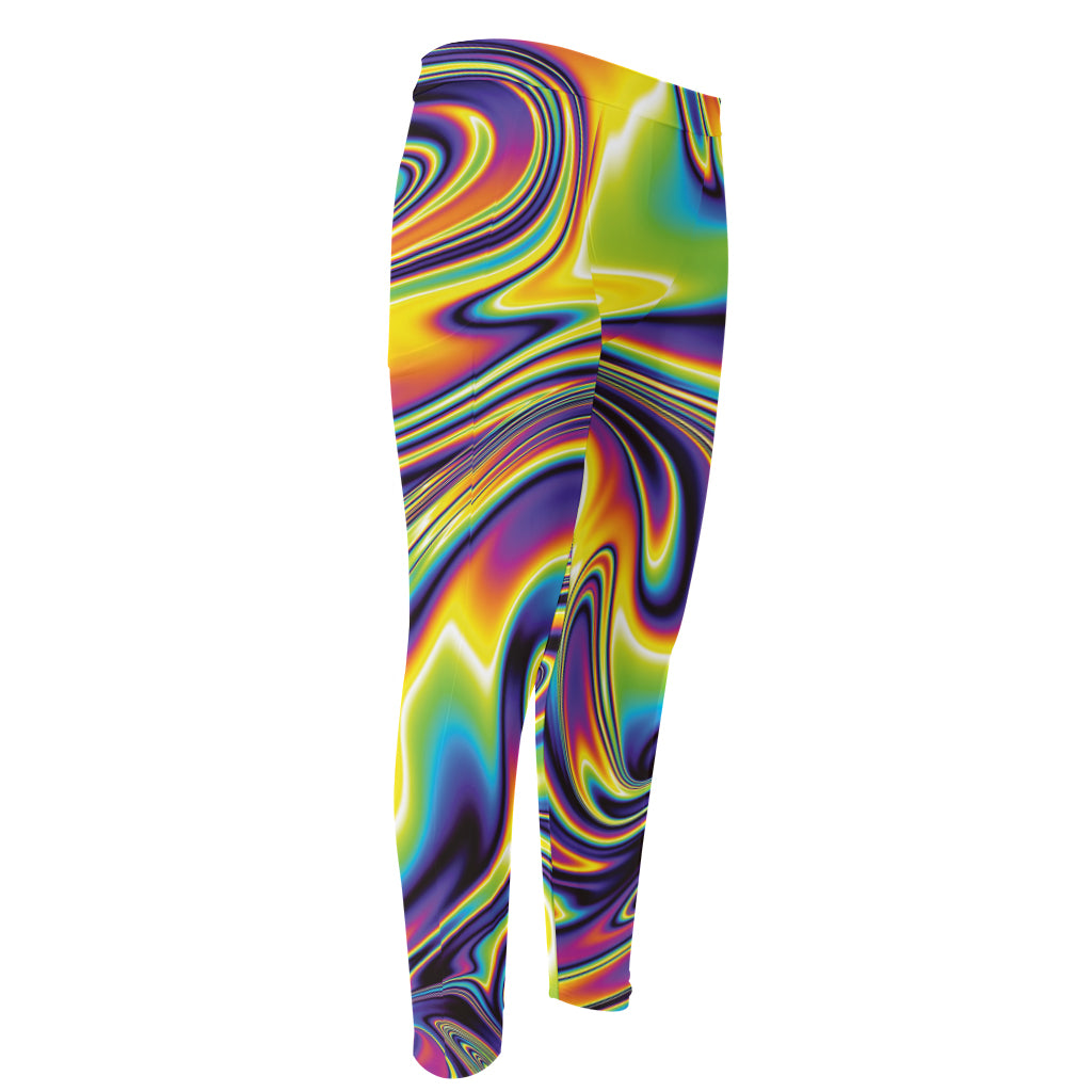 Psychedelic Gradient Print Men's Compression Pants