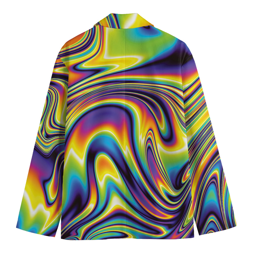 Psychedelic Gradient Print Men's Cotton Blazer