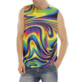 Psychedelic Gradient Print Men's Fitness Tank Top