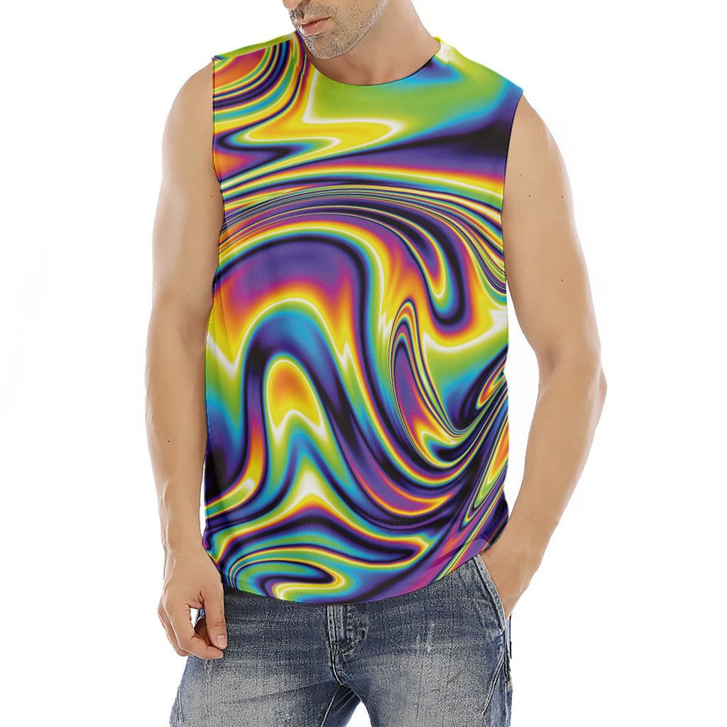 Psychedelic Gradient Print Men's Fitness Tank Top