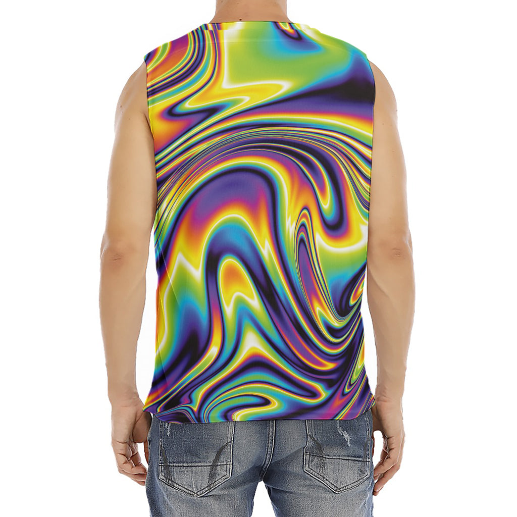 Psychedelic Gradient Print Men's Fitness Tank Top