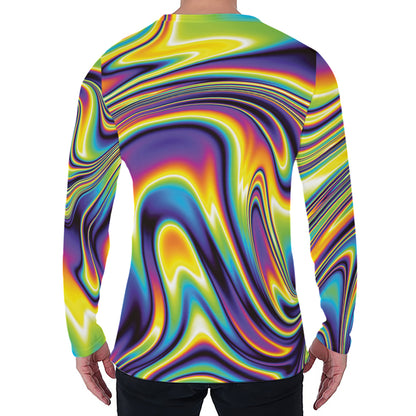 Psychedelic Gradient Print Men's Long Sleeve T-Shirt