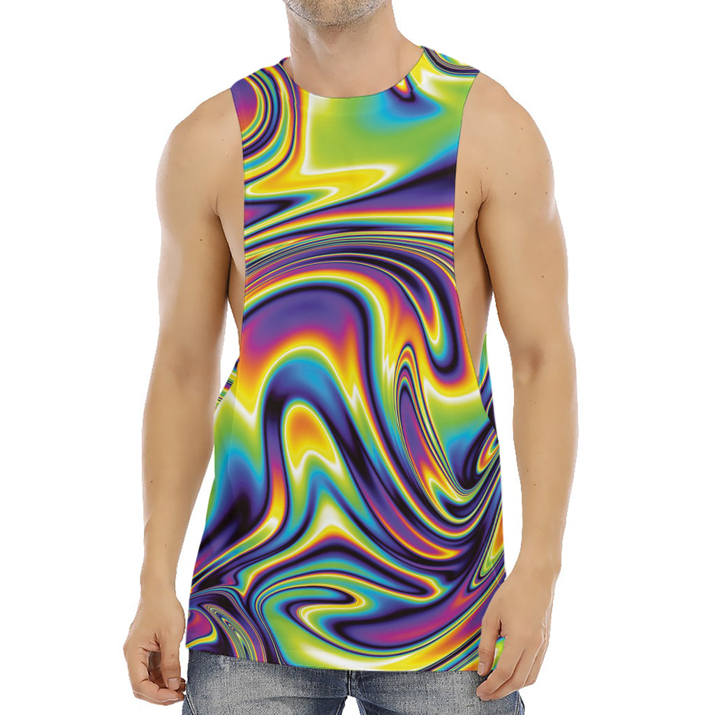 Psychedelic Gradient Print Men's Muscle Tank Top