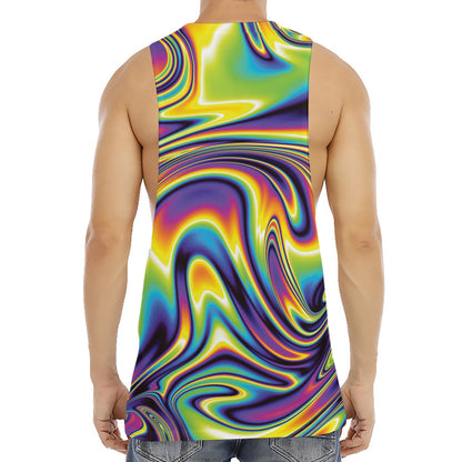 Psychedelic Gradient Print Men's Muscle Tank Top