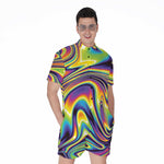 Psychedelic Gradient Print Men's Rompers