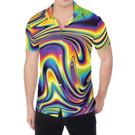 Psychedelic Gradient Print Men's Shirt