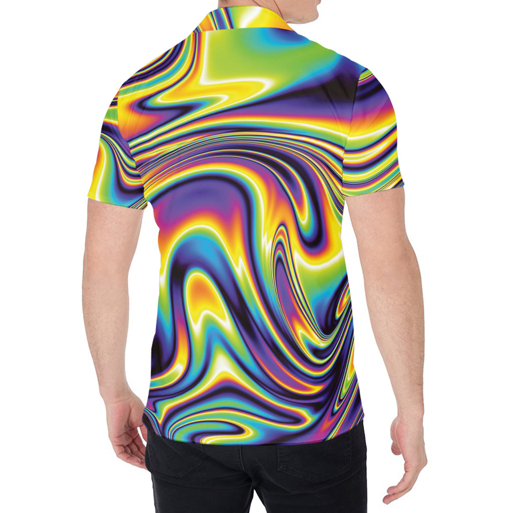 Psychedelic Gradient Print Men's Shirt