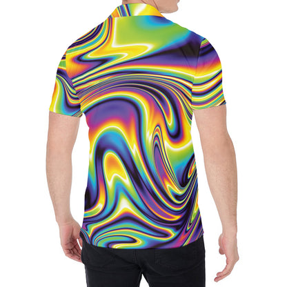 Psychedelic Gradient Print Men's Shirt