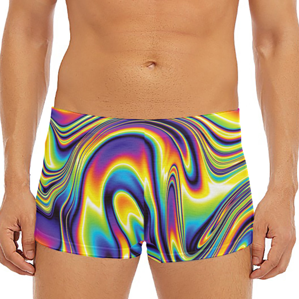 Psychedelic Gradient Print Men's Short Boxer Briefs