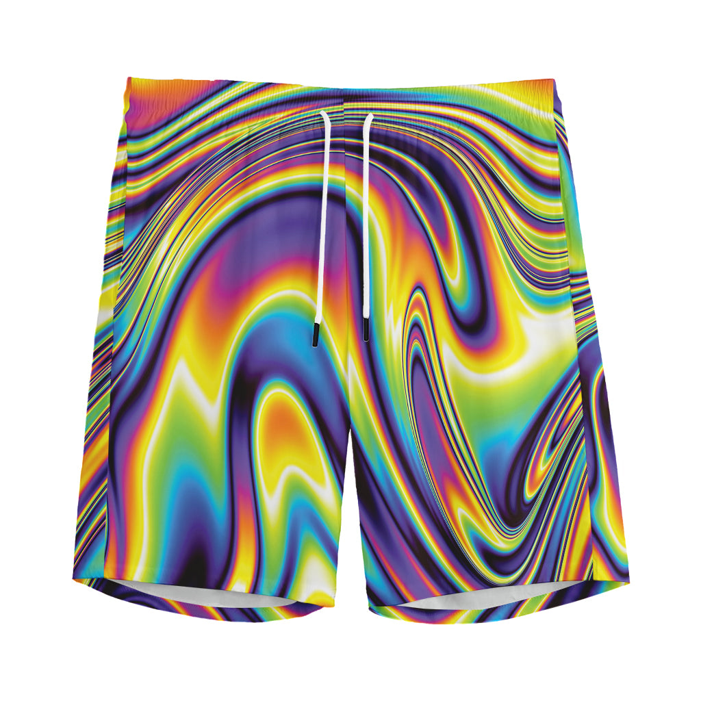 Psychedelic Gradient Print Men's Sports Shorts