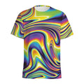 Psychedelic Gradient Print Men's Athletic T-Shirt