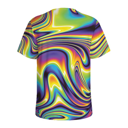 Psychedelic Gradient Print Men's Sports T-Shirt
