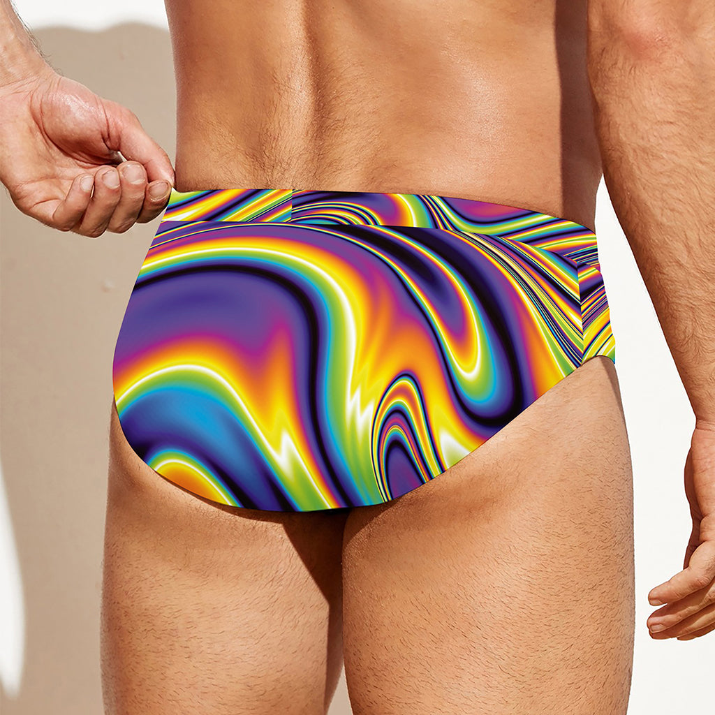 Psychedelic Gradient Print Men's Swim Briefs