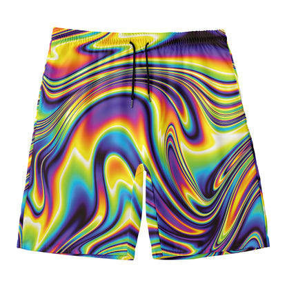 Psychedelic Gradient Print Men's Swim Trunks