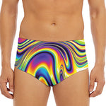 Psychedelic Gradient Print Men's Triangle Swim Briefs