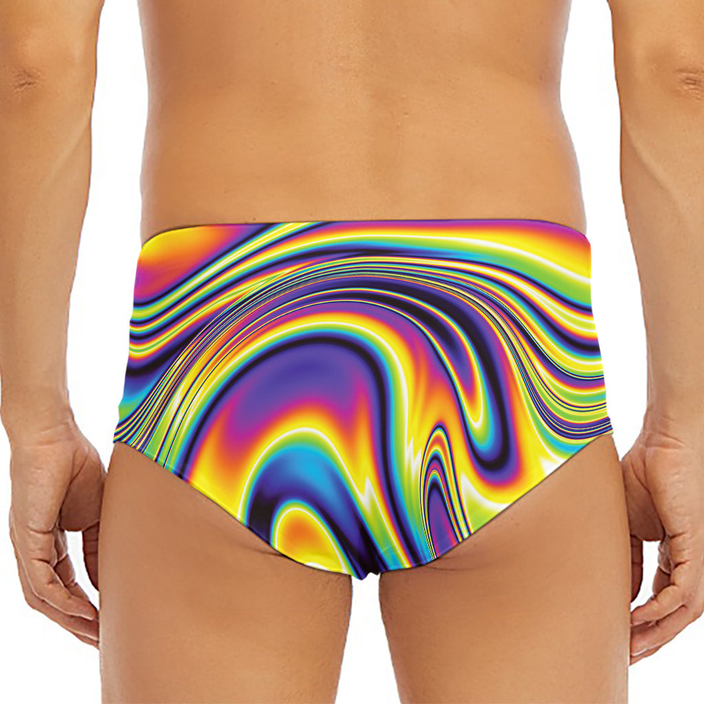 Psychedelic Gradient Print Men's Triangle Swim Briefs