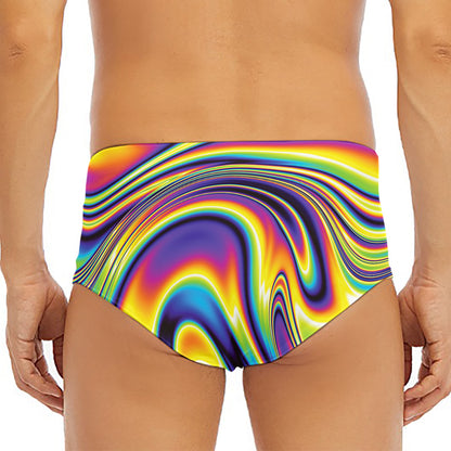 Psychedelic Gradient Print Men's Triangle Swim Briefs