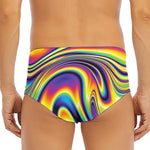 Psychedelic Gradient Print Men's Triangle Swim Briefs