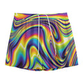 Psychedelic Gradient Print Mesh Shorts