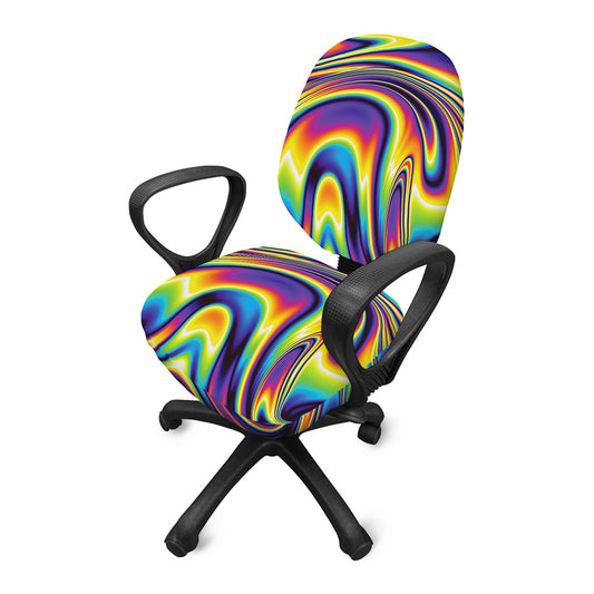 Psychedelic Gradient Print Office Chair Cover