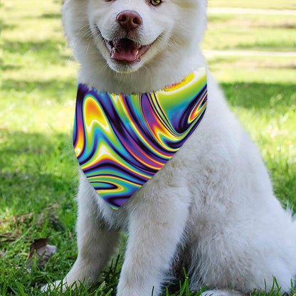 Psychedelic Gradient Print Over The Collar Dog Bandana