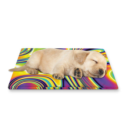 Psychedelic Gradient Print Pet Cooling Mat Cover