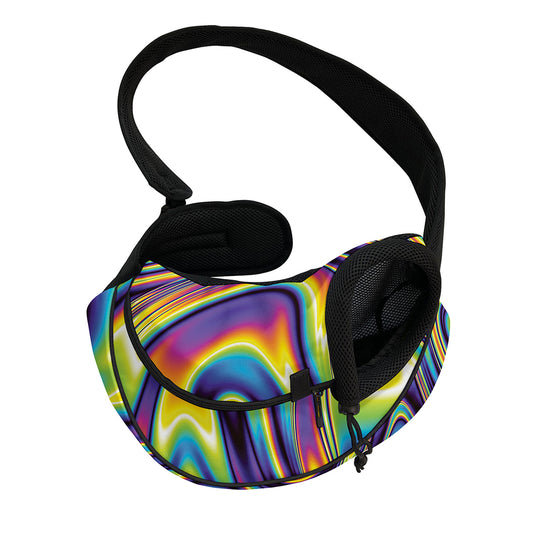 Psychedelic Gradient Print Pet Sling Carrier