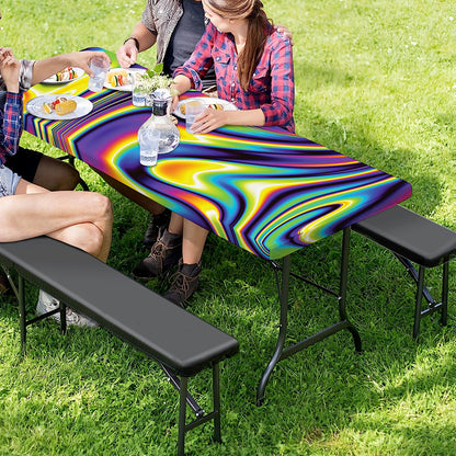 Psychedelic Gradient Print Picnic Table Cover