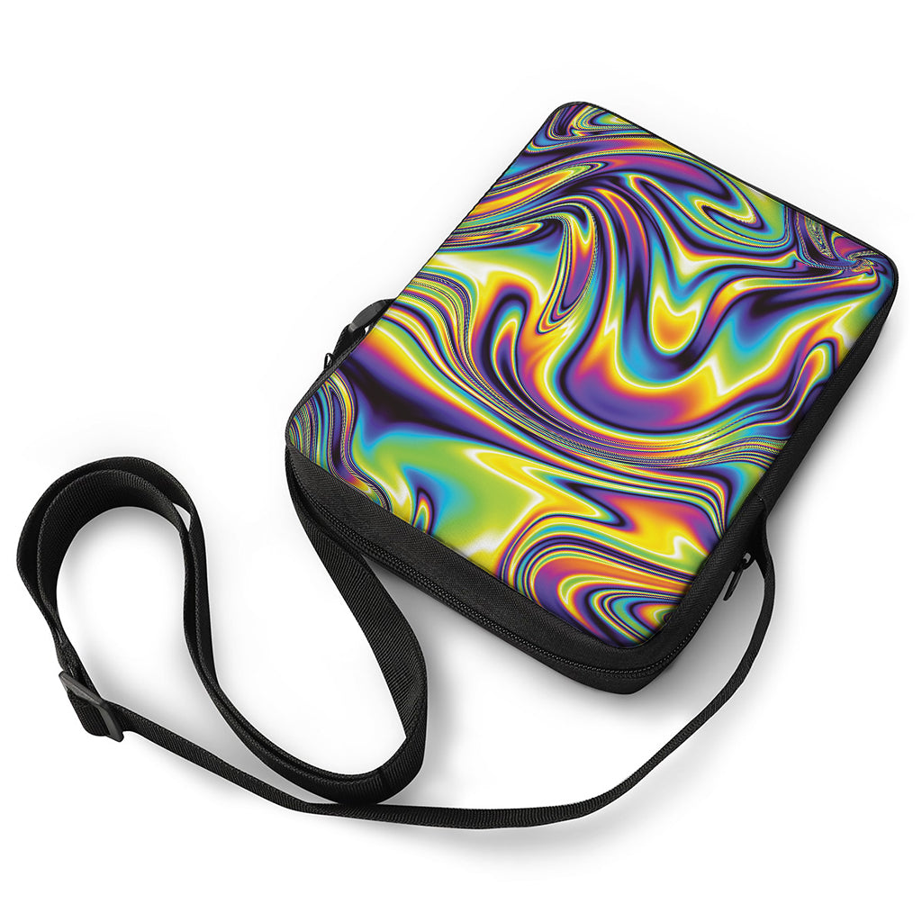 Psychedelic Gradient Print Rectangular Crossbody Bag
