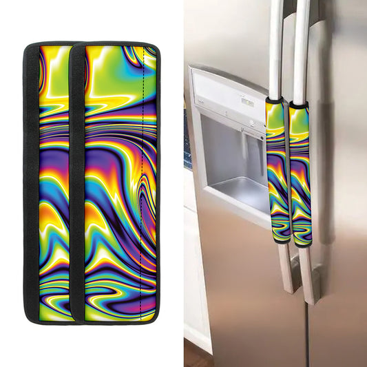 Psychedelic Gradient Print Refrigerator Handle Covers